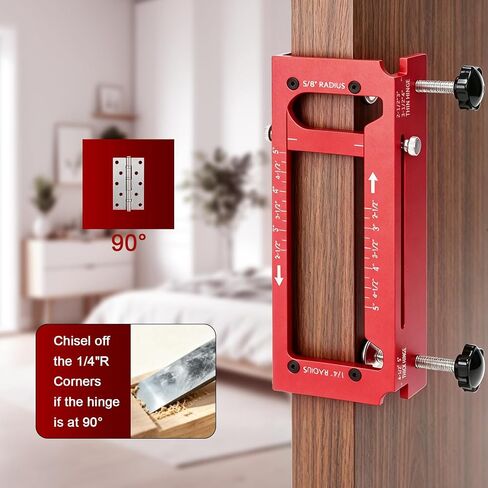 Door Hinge Jig, Aluminum Alloy Router Template for Hinge Mortising from 2.5" to 5" in Saudi Arabia