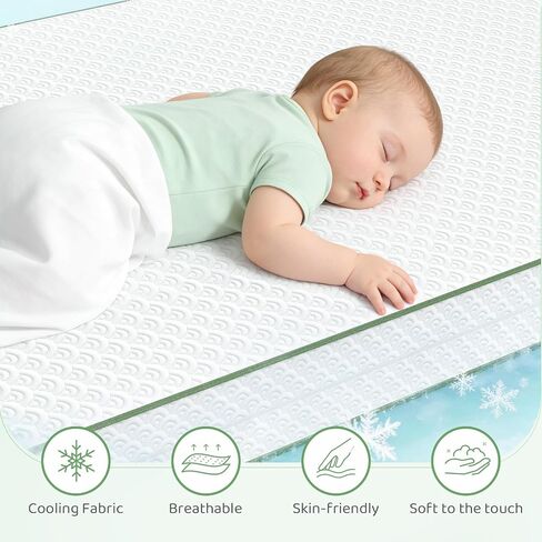 Dourxi Crib Mattress 2-in-1 Dual Firmness Crib Mattress for Infant Toddler | Cooling Breathable Cover, Gel-Infused Memory Foam, CertiPUR-US Certified, Fits Standard Crib & Toddler Bed, 5.5 Inch in Kuwait