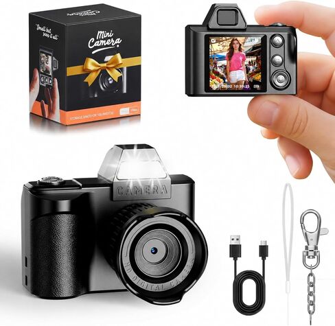 Mini Keychain Digital Camera -Maxmango 1080P HD Video & 64GB Card Small Tiny Retro Camera, 1.3'' HD Screen Camera for Travel Study Recording,Ideal Gift in Kuwait