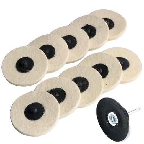 FPPO 3 inch 10pcs Sanding Pad Wool Felt Quick Change Discs,Surface Polishing Buffing Pads Wheel in Saudi Arabia