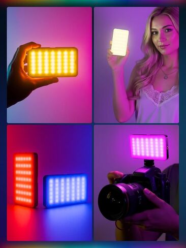 Moman LED Camera Light, RGB Video Lights for Photography, App Wireless Control, 2500-9000K, CRI 95+, Long Battery Life, Portable Lighting Panel with Cold Shoe, Fits for Sony/Canon Black in Saudi Arabia