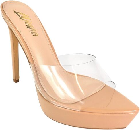 Liliana Women Open Toe High Heeled Sandals Platform High Heels Slide Dress Party Backless Shoes in Saudi Arabia