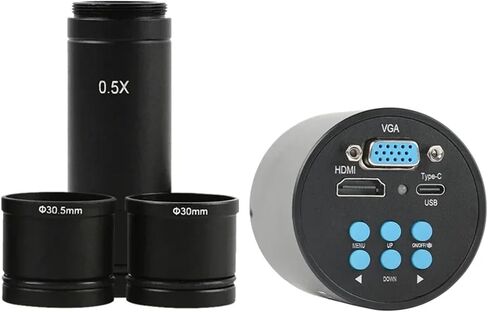4K 2K 48MP 1080P 55MP HDMI USB Electronic Eyepiece Video Microscope Camera Mount Size 23.2mm With Ring Adapters 30mm 30.5mm(HDMI VGA Type-c PC) in Kuwait