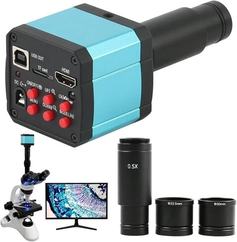 4K 2K 48MP 1080P 55MP HDMI USB Electronic Eyepiece Video Microscope Camera Mount Size 23.2mm With Ring Adapters 30mm 30.5mm(HDMI VGA Type-c PC) in Kuwait
