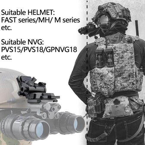 YSS L4 G24 NVG Mount Metal Night Vision Helemet Mount for PVS15/PVS18 Night Vision Goggles Dovetail Mount No Shaking Black in Saudi Arabia