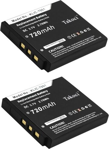 KLIC-7001 2-Pack Replacement Battery Compatible with Kodak EasyShare M763 M863 M320 M341 M340 M1063 V705 V550 M893 is M853 Zoom V610 M1073 is M753 Zoom V570 M1063 M1073IS,3.7V 720mAh in Kuwait