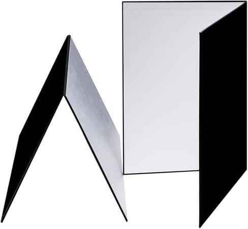 2X 3 in 1 Light Reflectors Photography Cardboards Foldable Lightweight Photography Prop Professional for Jewelry Still Life, Black White Silver, A4 in Kuwait