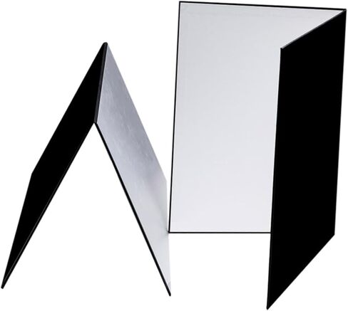 2X 3 in 1 Light Reflectors Photography Cardboards Foldable Lightweight Photography Prop Professional for Jewelry Still Life, Black White Silver, A4 in Kuwait
