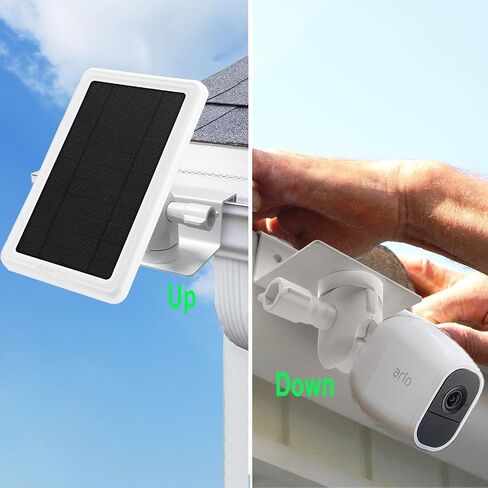 Gutter Mount for Outdoor Security Camera, Solar Panel Adjustable 1/4" Screw Compatible with Arlo, Blink, Wyze, Eufy etc,. Weatherproof Corrosion-Resistant Design No-Drill Universal (Black 2pack) in Kuwait