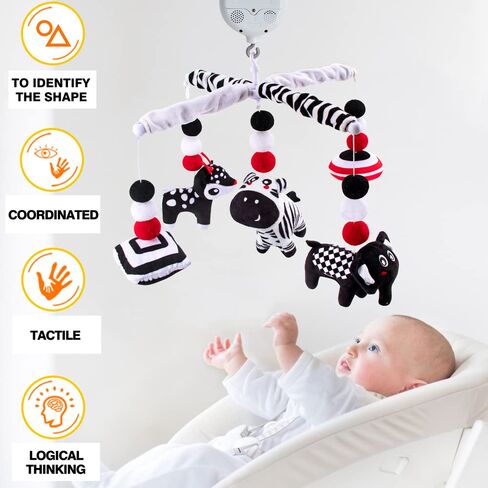 teytoy My First Baby Crib Mobile, Black and White Baby Mobile for Crib, High Contrast Mobile Toy for Newborn Infants Boys and Girls in Saudi Arabia