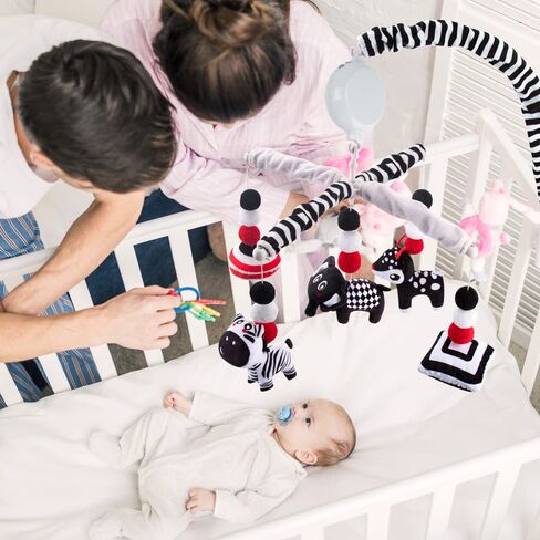 teytoy My First Baby Crib Mobile, Black and White Baby Mobile for Crib, High Contrast Mobile Toy for Newborn Infants Boys and Girls in Saudi Arabia