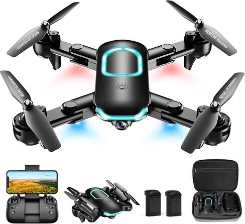 Drones with Camera for Adults 4K, Foldable Beginner Drone with Brushless Motor, Auto Follow, Tap Fly, Circle Fly, One Key Start, Under 249g in Kuwait