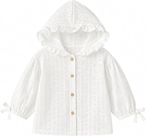 Infant Sun Protective Coat Breathable Outerwear Hoodie for Baby Girls Boys | Toddler 6M-4Y, lightweight UV jacket, soft & skin friendly, hooded for extra coverage, summer outdoor, beach and daily wear in Kuwait