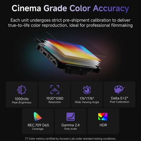 Accsoon CineView M7 Pro 4K60 مستقبل إرسال الفيديو اللاسلكي وشاشة الكاميرا، 7 بوصات تحكم في الكاميرا 3D LUT ثنائي النطاق SDI HDMI 1200ft 60ms مراقبة الهاتف المحمول، زوج CineView Master 4K/4K Lite/SE 4K/HE/SE in Kuwait