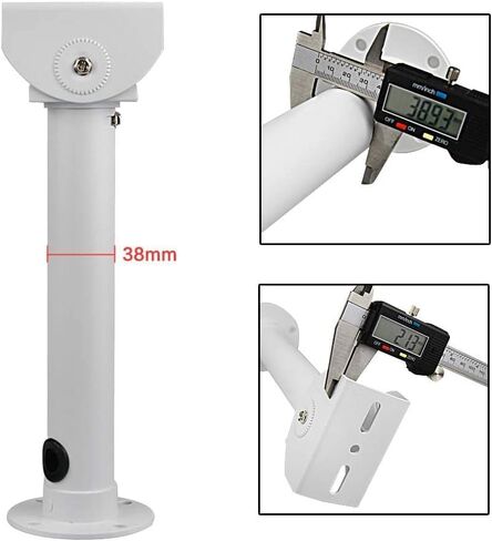 Security Camera Pole Mount with Universal Adapter - Ceiling/Wall Bracket for CCTV, Dome, PTZ Cameras (Aluminum Construction)(11.8 inches Wall Mount with Plate) in Saudi Arabia