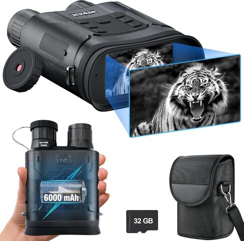 Nightiger Night Vision Binoculars High Resolution 6x5 Excellent Color Optics Built-in 6000mAh Rechargeable Batteries HD Night Vision Goggles with Camera Night Vision Monocular Telescope Binoculars in Kuwait