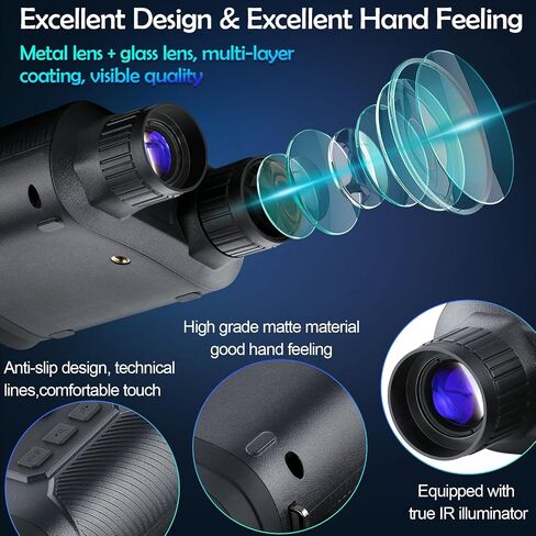 Nightiger Night Vision Binoculars High Resolution 6x5 Excellent Color Optics Built-in 6000mAh Rechargeable Batteries HD Night Vision Goggles with Camera Night Vision Monocular Telescope Binoculars in Kuwait