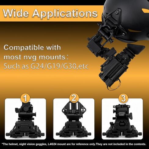 Night Vision Goggles Binocular Bridge Mount + Dovetail Shoe for Dual PVS14 | Metal Helmet NVG Mount,Monocular NVGs Parts,PVS-14 Adapter Compatible with PVS 14 Night-Vision Only in Saudi Arabia