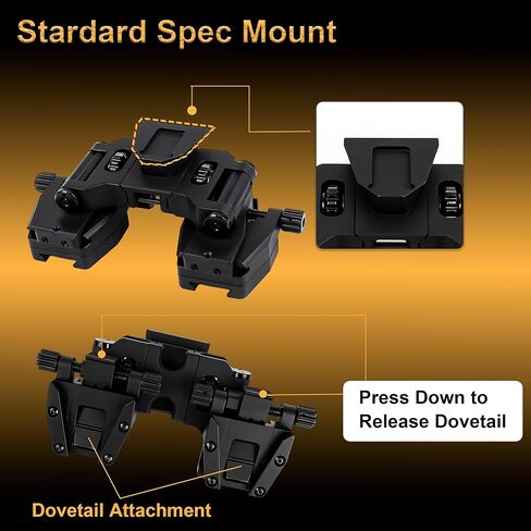 Night Vision Goggles Binocular Bridge Mount + Dovetail Shoe for Dual PVS14 | Metal Helmet NVG Mount,Monocular NVGs Parts,PVS-14 Adapter Compatible with PVS 14 Night-Vision Only in Saudi Arabia