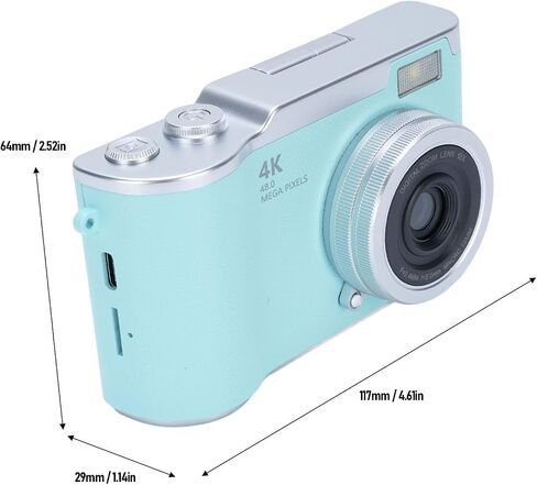 Digital Camera with 2.4" Flip Screen 18X Zoom, 48MP FHD 1080P Point and Shoot Camera Vlogging Camera for (Green) in Saudi Arabia