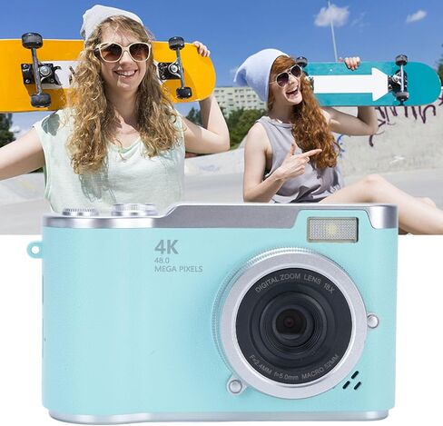 Digital Camera with 2.4" Flip Screen 18X Zoom, 48MP FHD 1080P Point and Shoot Camera Vlogging Camera for (Green) in Saudi Arabia