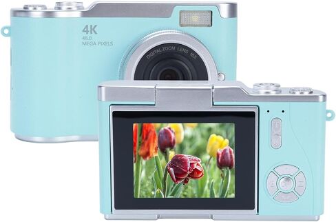 Digital Camera with 2.4" Flip Screen 18X Zoom, 48MP FHD 1080P Point and Shoot Camera Vlogging Camera for (Green) in Saudi Arabia