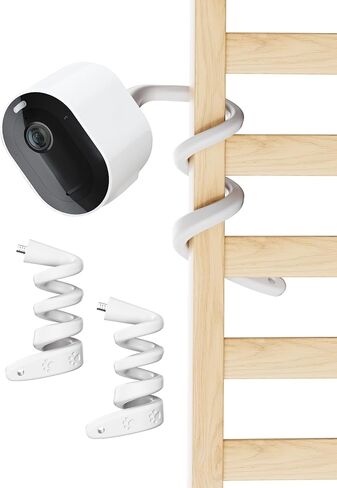 2 Pack Flexible Twist Mount Compatible with Arlo Essential 2K Outdoor/Indoor/Spotlight, Arlo Pro/Pro 2/3/4/5S & Ultra, Bendable No-Drill Security Camera Holder for Damage-Free Installation in Kuwait