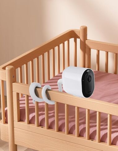 2 Pack Flexible Twist Mount Compatible with Arlo Essential 2K Outdoor/Indoor/Spotlight, Arlo Pro/Pro 2/3/4/5S & Ultra, Bendable No-Drill Security Camera Holder for Damage-Free Installation in Kuwait