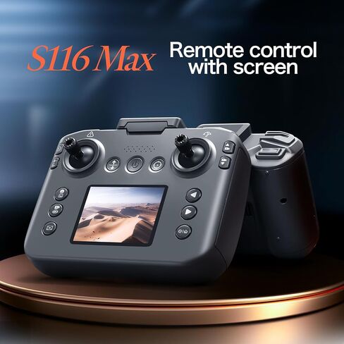 Hobby RC Drone with Screen Remote, Dual 720P Cameras, Optical Flow Positioning, 6-Channel Gyro, Brushless Motor, Headless Mode, Hover Function, One-Key Takeoff, Altitude Hold, Standard Battery. Beginner-Friendly RC Quadcopter Drone in Saudi Arabia