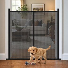 Mesh Dog Gate for Doorways&Stairs, Fits Door Opening 36" Tall x 36" Wide-Screen Size 36" Tall x 39" Wide, No Drilling Scratch-Resistant mesh Pet Screen Indoor, Portable&Foldable No Screw Puppy Barrier in Saudi Arabia