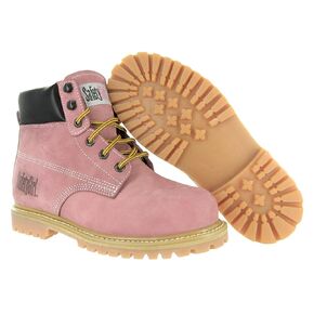 Safety Girl - Stylish Steel Toe Boots For Women | Work Boots For Women | Water Resistant Feature | Lightweight & Slip-Resistant Soft Toe Shoes For Women | Premium Nubuck Leather | Light Pink - 8M in Kuwait