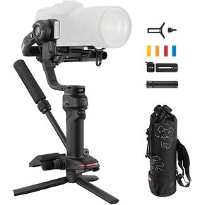 مجموعة ZHIYUN Weebill 3، مثبت جيمبال لكاميرات DSLR والكاميرا غير المرآة، نيكون سوني باناسونيك كانون فوجي فيلم BMPCC 6K، مقبض حبال قابل للتمديد، مسند للمعصم، تكامل الضوء والميكروفون، شحن سريع PD in Kuwait