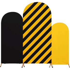 Construction Birthday Party Arch Cover Set of 3 Construction Arch Backdrop Spandex Stretch Backdrop Stand Cover 4ft, 5ft, 6ft (Traffic Light) in Saudi Arabia