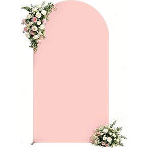 7.2FT Beige Arch Cover, Stretchy Arch Backdrop Cover | Double-Sided, Spandex Fabric, for Wedding, Birthday, Baby Shower & Back to School Parties, Round Top Chiara Backdrop Cover in Saudi Arabia