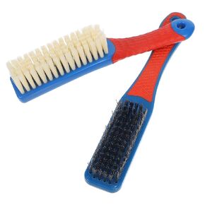 MERRYHAPY 2pcs Stainless Steel Wire Brushes for Cleaning Small Items and Glasses, Portable Hand Brush with Hard and Soft Bristles, Comfortable Grip for Travel and Outdoor Displays in Kuwait