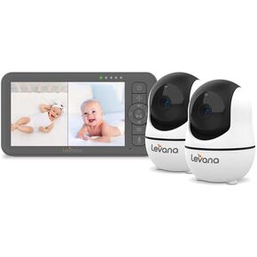Levana Nala Video Baby Monitor, 5.5" 1080P Screen, 2 Night Vision PTZ Cameras, 22 Hour Battery Life, 5000mAH Battery, No WiFi, Two-Way Talk, 1000ft of Range Baby Cameras in Kuwait