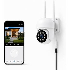 Camcamp Security Camera Wireless Outdoor, 1080P PTZ WiFi with Auto Tracking | Color Night Vision, Siren, 2-Way Audio, IP66 Weatherproof, WiFi 6, 24/7 Recording, No Monthly Fee, Works with Alexa in Kuwait