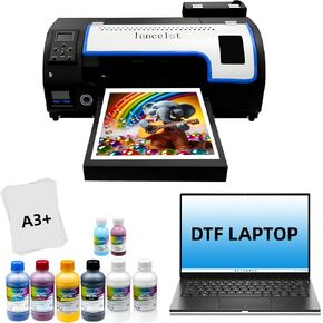 Lancelot M1630 Pro DTF Printer Bundle with Auto Maintenance | Includes oven, preloaded laptop and consumables; white ink circulation, auto cutting, and A3/A4 sheet or roll film support in Saudi Arabia