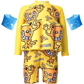 Toddler Float Suit for for Kids Age 1-12, One-Piece Floatation Swimsuit | Removable Buoyancy Bars & Arm Bands, UPF 50+ Long Sleeves, Quick Dry Baby Swim Vest for Boys & Girls in Saudi Arabia