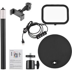 Naroote Desktop LED Video Light Video Conference Light, Zoom Meeting 3000K to 6500K Photography Fill with Adjustable Stand Phone Holder, USB Powered (1-Pack) in Saudi Arabia