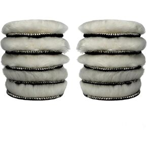 Gracefur 5 Pcs 5 Inch Lambs Wool Polishing Buffing Pads with Hook and Loop Back – 5" Soft Sheepskin Buffer Pads for Cars, Boats & RVs in Saudi Arabia