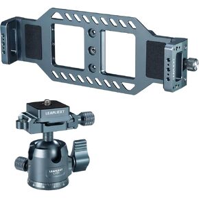 Aluminum 360° Panoramic Tripod Head with Arca-Swiss Quick Release & Laptop Mount, 1/4" & 3/8" Screw, Anti-Slip Pad, for Camera, Tripod, Monopod, Phone, iPad, Live Streaming, Outdoor Media Production, in Saudi Arabia