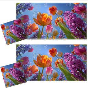 2 Pcs Fluorescent Light Covers for Drop Ceiling, Magnetic Fabric Diffuser, 4x2 Feet, for Office, School, Hospital, Home(Tulips and Hyacinths) in Kuwait
