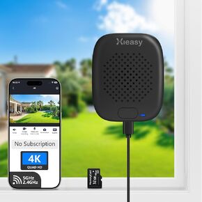 Hieasy 8MP 4K Window Camera, Indoor Camera for Outdoor Monitoring through Glass, No Drill Magnetic with 32GB SD Card, 5GHz&2.4GHz WiFi6, Color Night Vision, AI Human Vehicle Detection, No Subscription in Kuwait