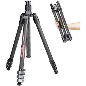 Travel Tripod Carbon Fiber for Camera, 58.7" Camera Tripods Compact Portable Lightweight, with Metal Flip Buckle, No Ball Head, Max Load 22lbs-PH-20 (Gray) in Saudi Arabia