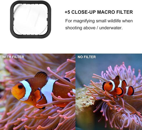 GEPULY Underwater Filters for GoPro Hero 5 6 7 Black Hero 2018 Camera | Red Light Red Magenta 5X Close-Up Filter For Go Pro Official Housing Snap-On Fit Tether Included Underwater Color Correction in Saudi Arabia