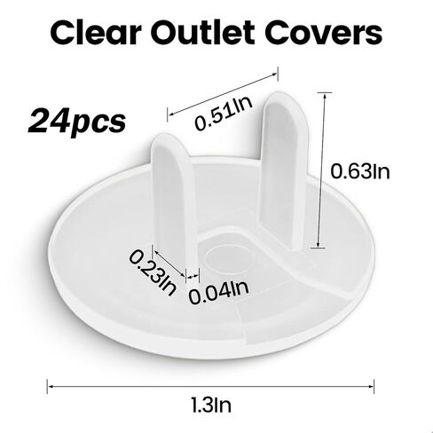 24 Pack Outlet Covers Baby Proofing, Baby Proof Outlet Covers, Plug Covers Baby Proofing, Childproof Electrical Socket Plug Protectors, Durable Socket Safety Guards for Home Hotel Travel in Kuwait