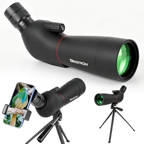 20-60x60 Spotting Scope with Tripod Lightweight Telescope | Spotting Scope with Tripod Monocular Telescope FMC BAK4 Prism 1.5lb Waterproof Angle Spotter Scopes for Bird Watching in Kuwait