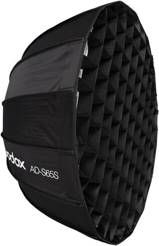Godox Flash AD-S65S Parabolic Softbox 65cm for Flash Lighting, Soft Even Illumination with Controlled Spread, Light Efficiency and Balanced Output for Studio and On-Location Photography in Saudi Arabia
