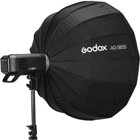 Godox Flash AD-S65S Parabolic Softbox 65cm for Flash Lighting, Soft Even Illumination with Controlled Spread, Light Efficiency and Balanced Output for Studio and On-Location Photography in Saudi Arabia